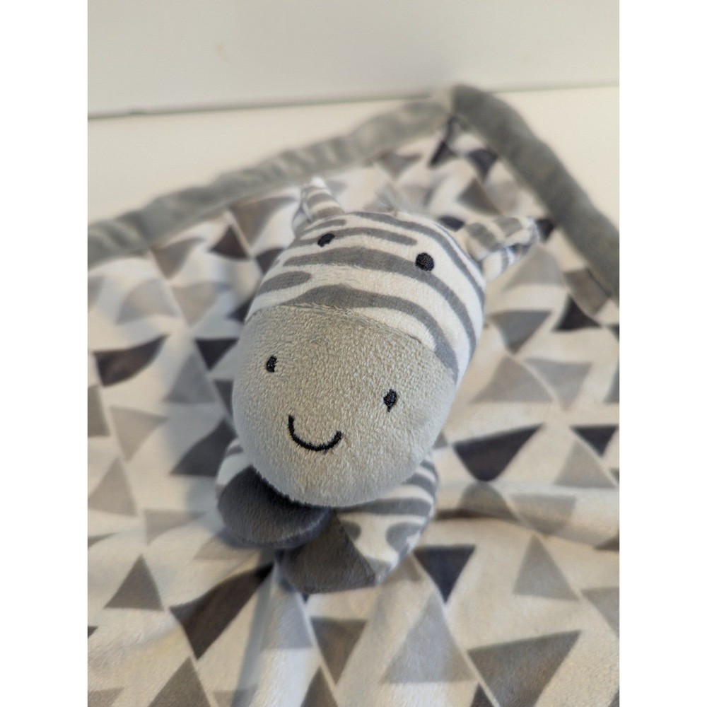 Lullaby Lane Soft Gender Neutral Zebra Plush Lovey with Rattle Blanket